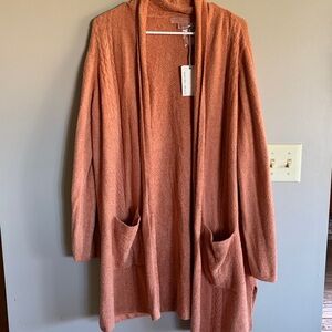 Barefoot Dreams Apricot Cable Cardi